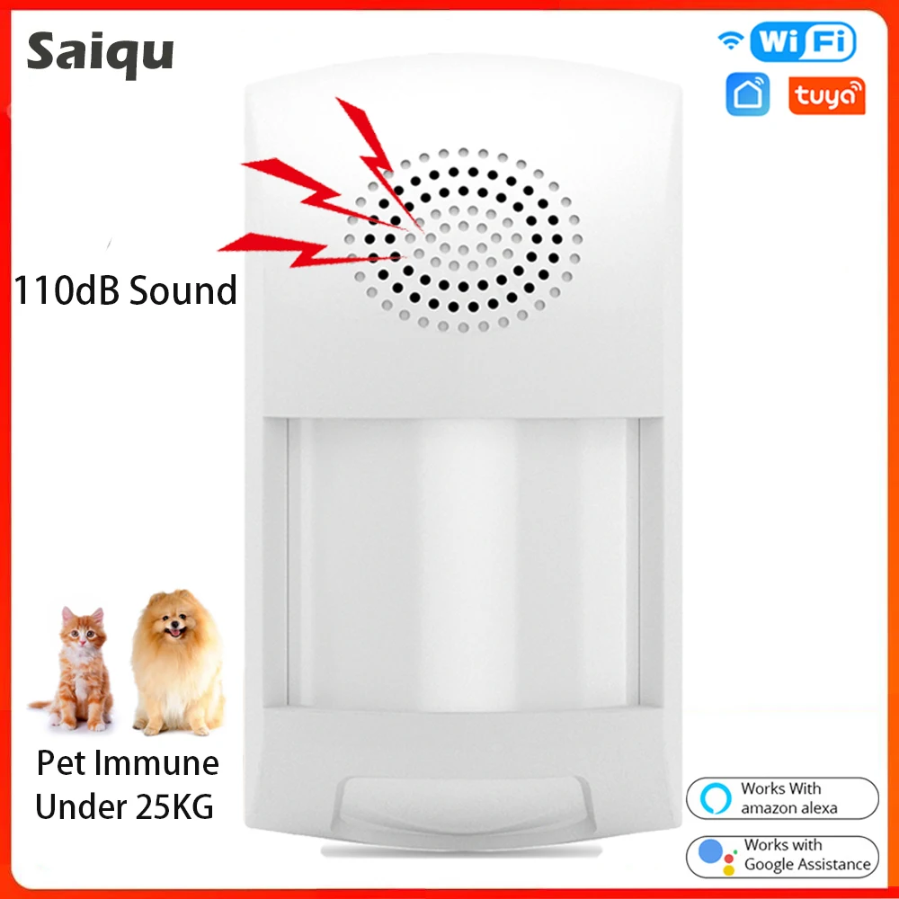 Tuya WiFi Home Burglar Alarm Sensor PIR Infrared Motion Detector 110dB Smart Life APP Security Protection Remote Control Alert smatrul tuya smart wifi pir motion sensor usb home security system detector alarm app remote control timing arming