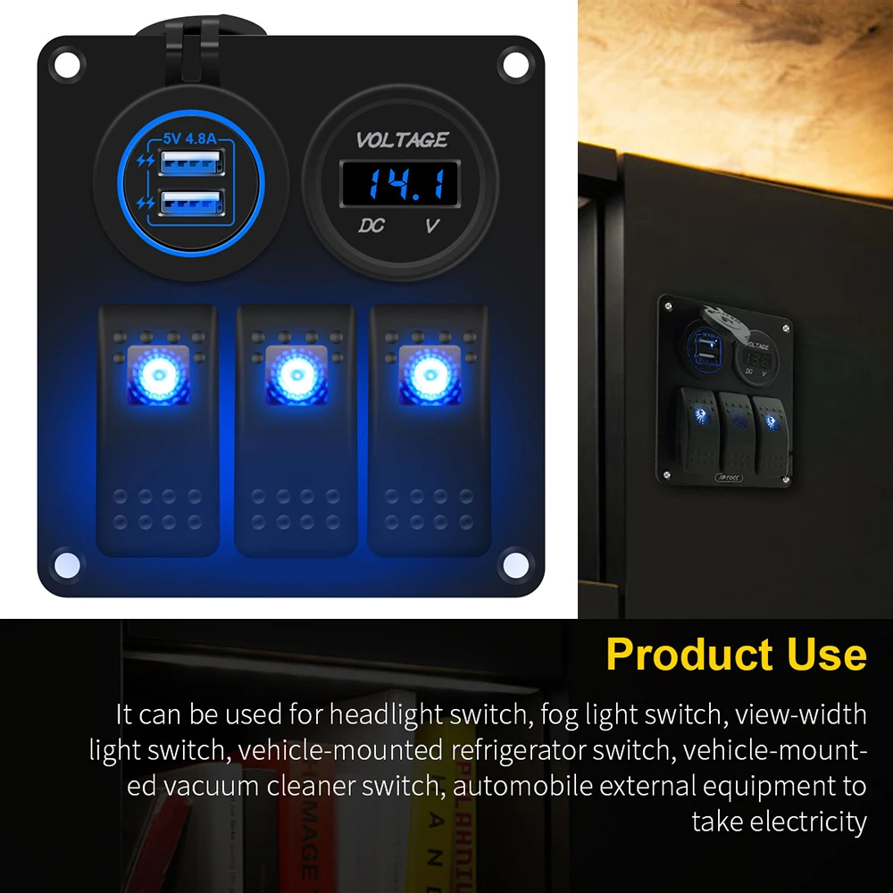 

3-позиционная панель переключателя RV в, морская многофункциональная Панель управления