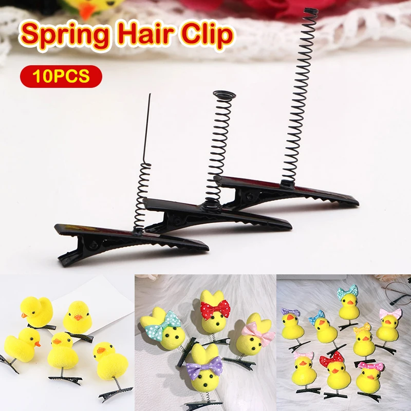 10 Pcs 40mm Black Metal Clip With Coil Spring Crocodile Clip Craft Hair Clips DIY Basic Universal Hair Clips 12 pcs belly storage jar beaded craft cases round sealed cans universal packaging boxes metal tea tinplate tins canisters