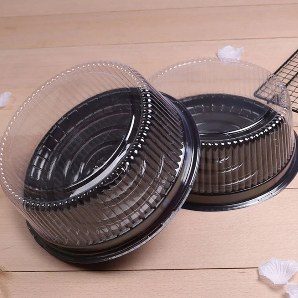 

6inch Transparent Plastic Round Shape Plastic Cake Box Portable Cheese Mousse Cupcake Packing Boxes Muffin Dome Holder