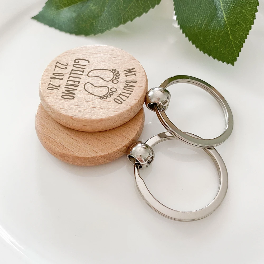 Beer Bottle Opener Keychains Pop Keychain Toys Custom Wooden Keychains Baptism Gifts for Guests Baby Christening Favors First Birthday Souvenirs Personalised Key Rings