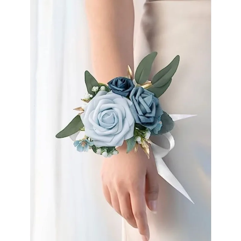 2Pcs Wedding Bride Wrist Corsage Lace Wristband Bridesmaid Womens for