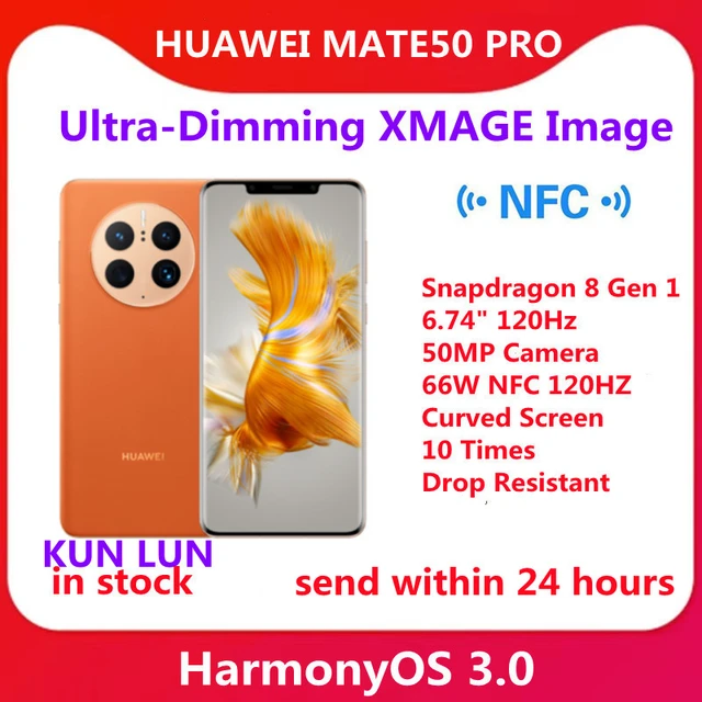 Original Official New Huawei Mate 50 Pro Smartphone Snapdragon 8 Gen 1  6.74 120Hz 50MP Camera 66W 8GB RAM 256GB 512GB ROM NFC - AliExpress