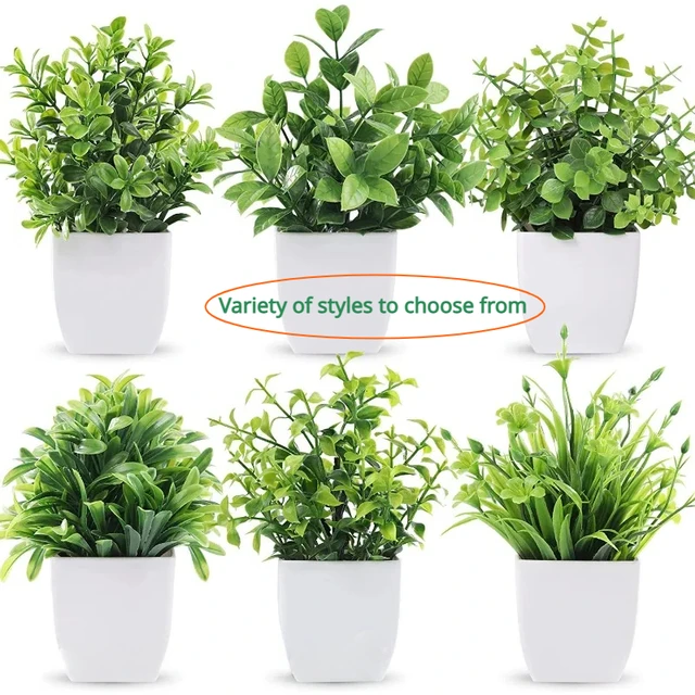 Artificial Bonsai Green Fake Plant Eucalyptus Flower Potted Plant for Indoor Outdoor Home Bedroom Garden Decoration Supplies 6