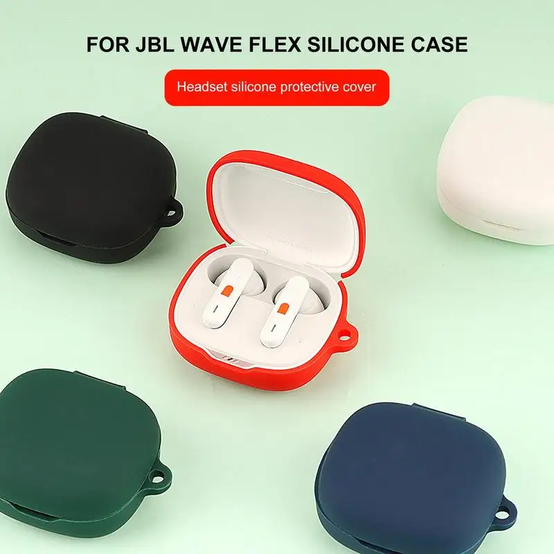 

Силиконовый защитный чехол для JBL WAVE FLEX, чехол для беспроводных наушников, пылезащитный ударопрочный чехол, моющийся чехол с крючком