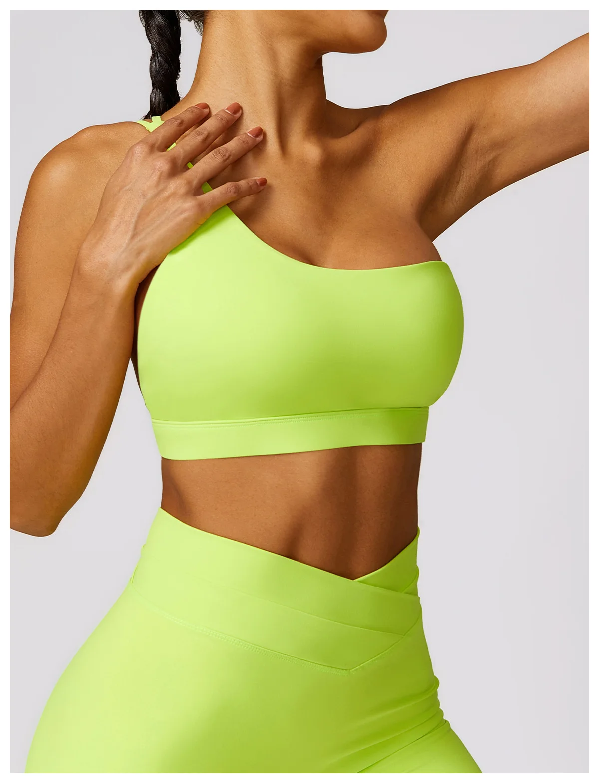 2 Piece Yoga Sets Quick Dry Woman Yoga Outfit Shorts One Shoulder Bras Sport Suit for Women Sportswear Fitness Gym Workout Sets