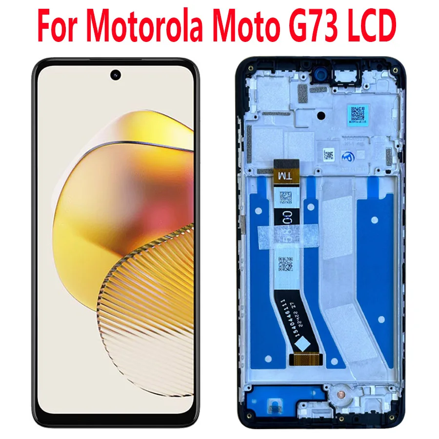 

6.5“ Original For Motorola Moto G73 LCD Display Screen Sensor Panel Digiziter Assembly For Motorola Moto G73 LCD With Frame