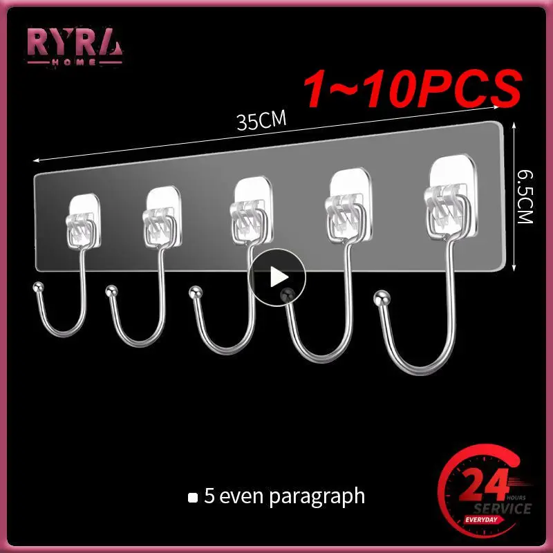 

1-10 шт., прозрачные настенные крючки на клейкой основе