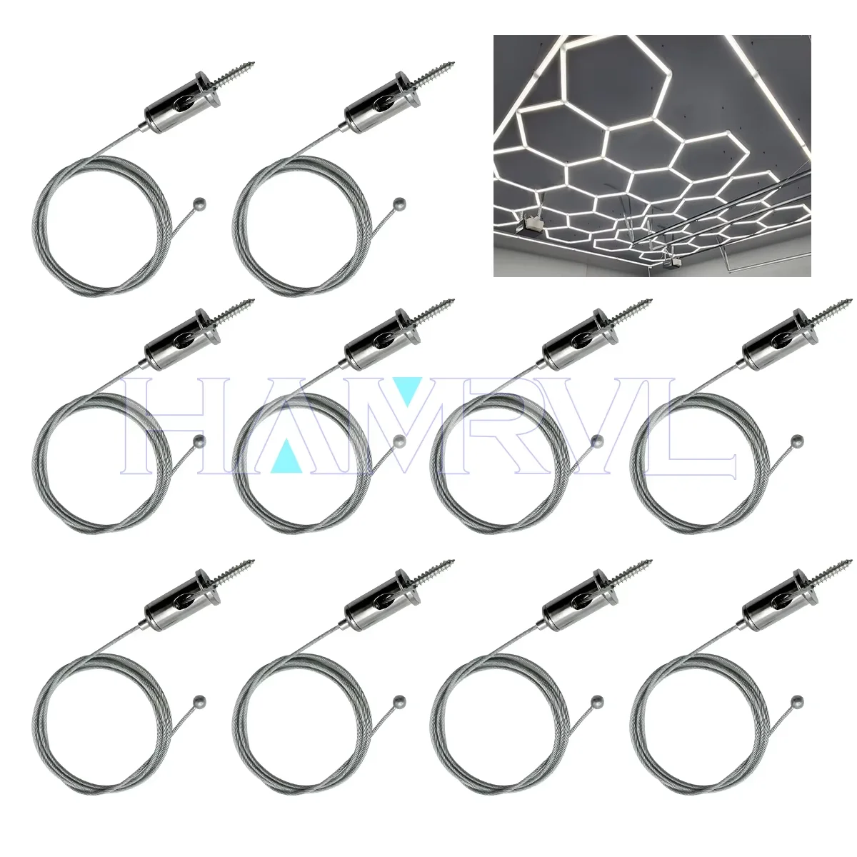 Hexagonal light cable 1M Adjustable suspension Cables 100cm Steel Hanging chain Lamp Celing For Hexagonal Garage Honeycomb Tube