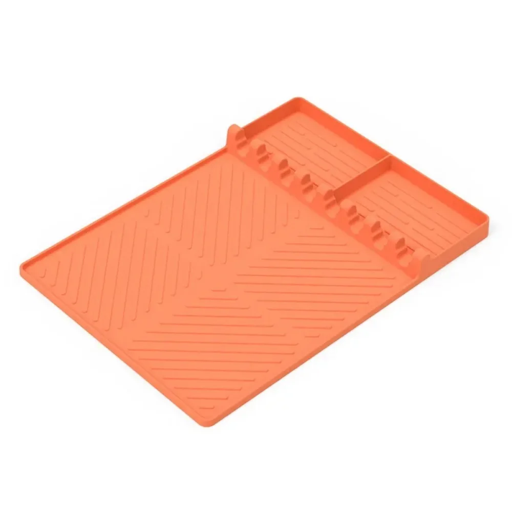 BBQ Grill Mat BBQ Tool Mat Silicone Protective Pad Anti-dust Cleaning Pad BBQ Plate Potholder Oven Oil Box Outdoor Accessories