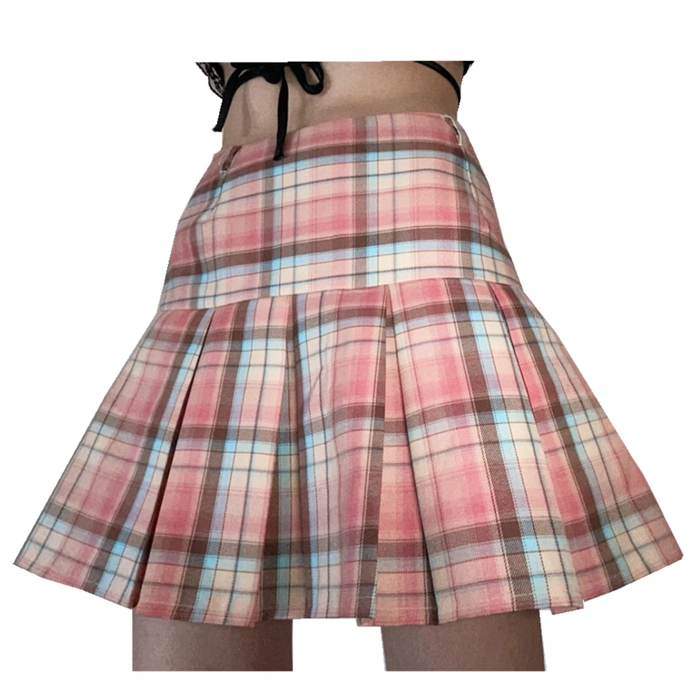 Pleated Skirt Plaid Women's Summer Clothing 2023 High Waisted A Line Etekler Korean Preppy Style Mini Short Skirts For Girls