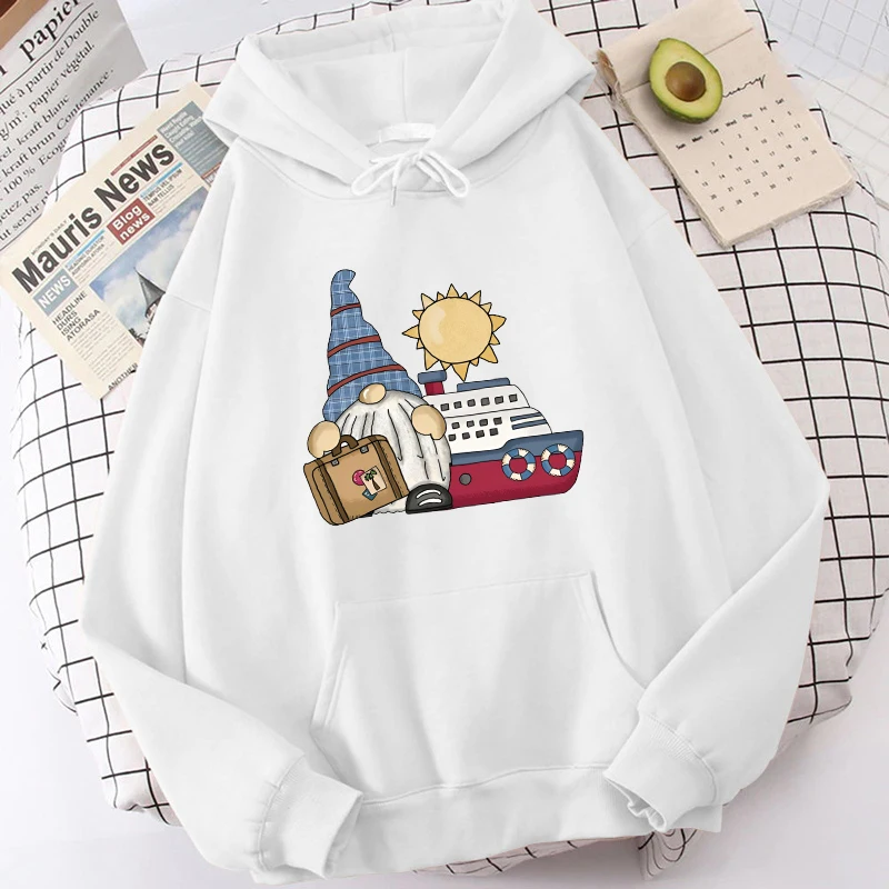 

(High Quality Hoodies)Cruise Gnome Printed Hoodie For Women Fashion Autumn And Winter Pullover Sunisex Creative Personalized top