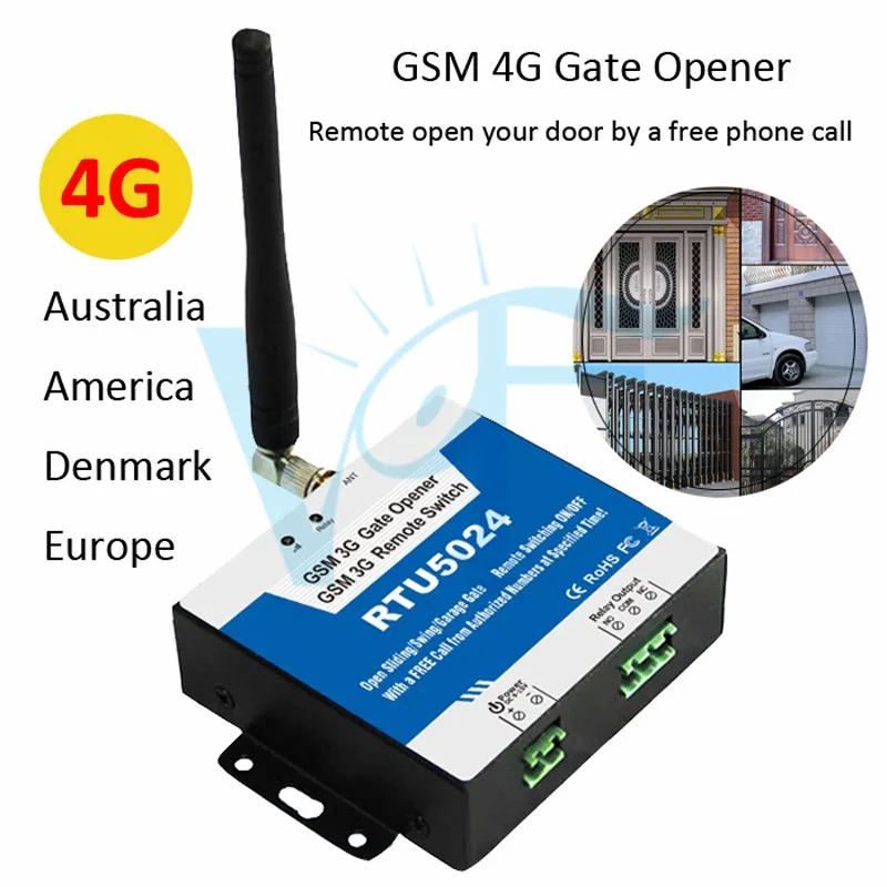 4G RTU5024 Electric Rolling Gate Power Assisted Home Office Remote Auto Car Garage Door Opener For Parking Systems GSM Switch