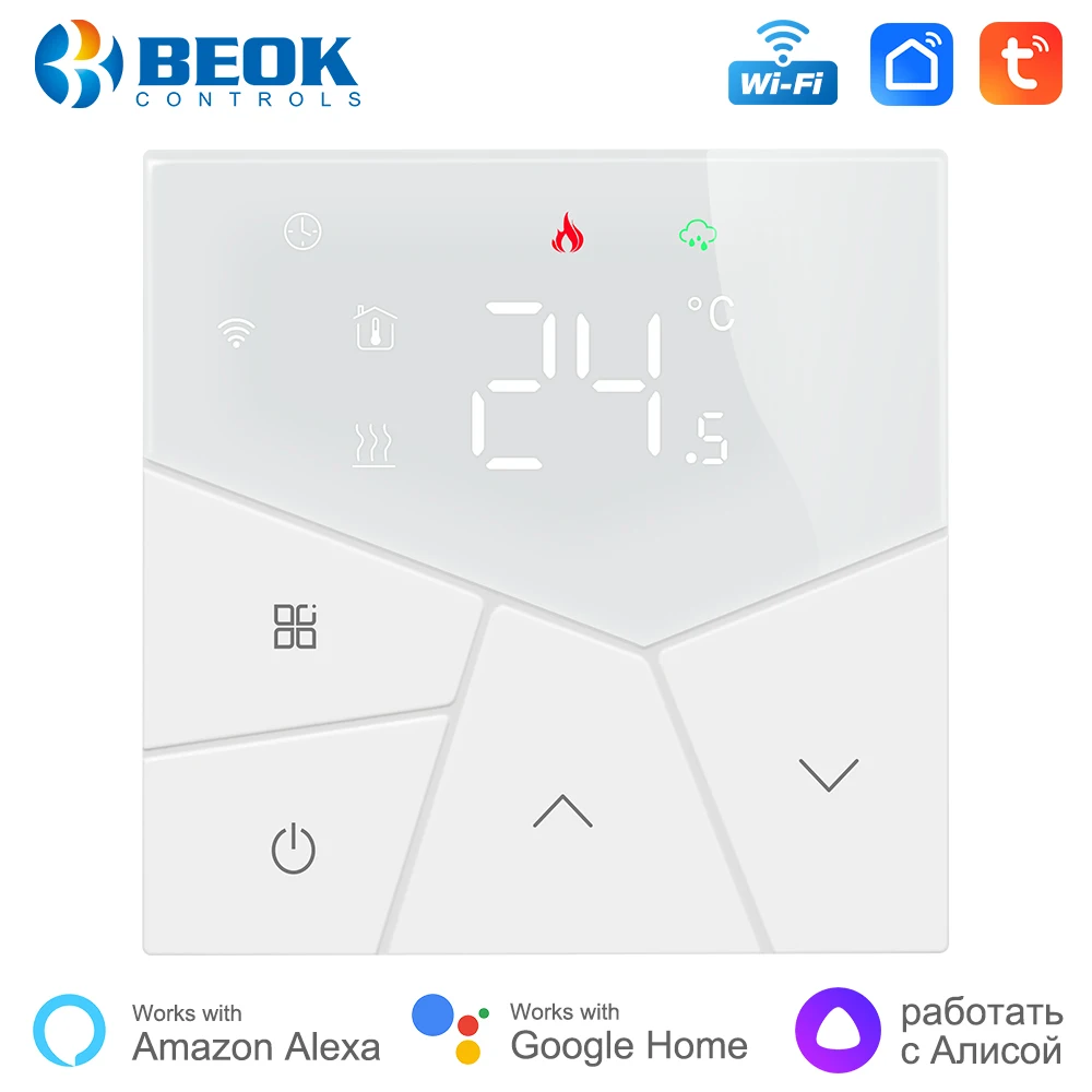 Beok Tuya Wifi Smart Thermostat Temperature Controller Electric Warm Floor Heating Gas Boiler for Google Home Alexa Alice