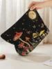 1pc，Mushroom Forest Pattern Corduroy Zipper Makeup Bag, Lightweight Multi functional Makeup Storage Bag 3