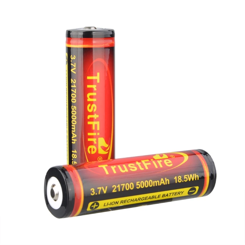 TLYA Batteria 5000 MAh 3,7V Piatta Per LED E Torce – 2 Pezzi, Ricaricabile 1200 Cicli, Nichelata