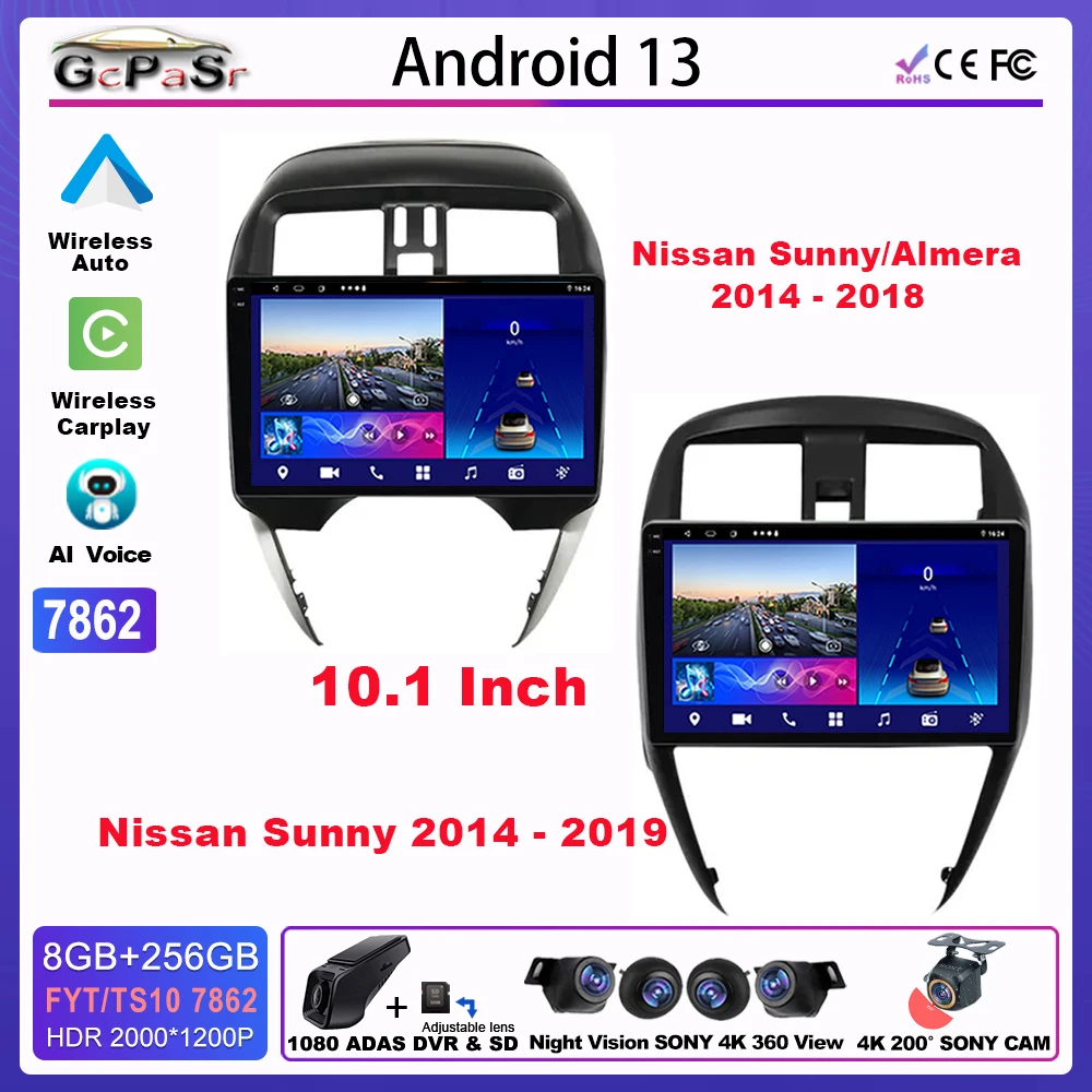 101InchRadioAndroidCarForNISSANSUNNYALMERA20142018MultimediaCenterStereoReceiver