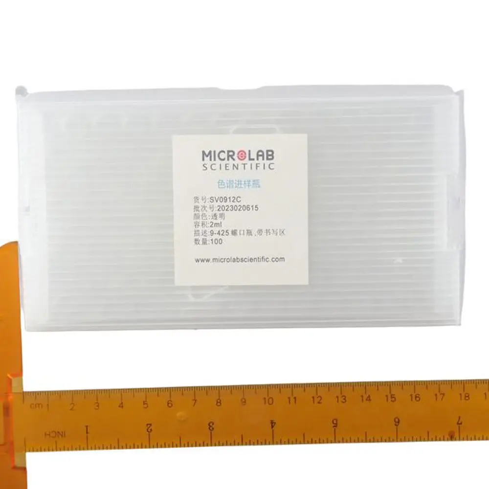 쓰기 영역 및 눈금이 있는 오토샘플러 바이알, 흰색 PTFE 및 빨간색 실리콘 셉타 9-425 HPLC/GC 바이알, 9-425 HPLC, 2mL, 100 PCs