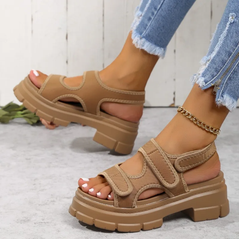 Women Shoes Plus Size Summer New Platform One Pedal Women's Sandals Outdoor Open Toe Rome Solid Female Casual Beach Sandalias
