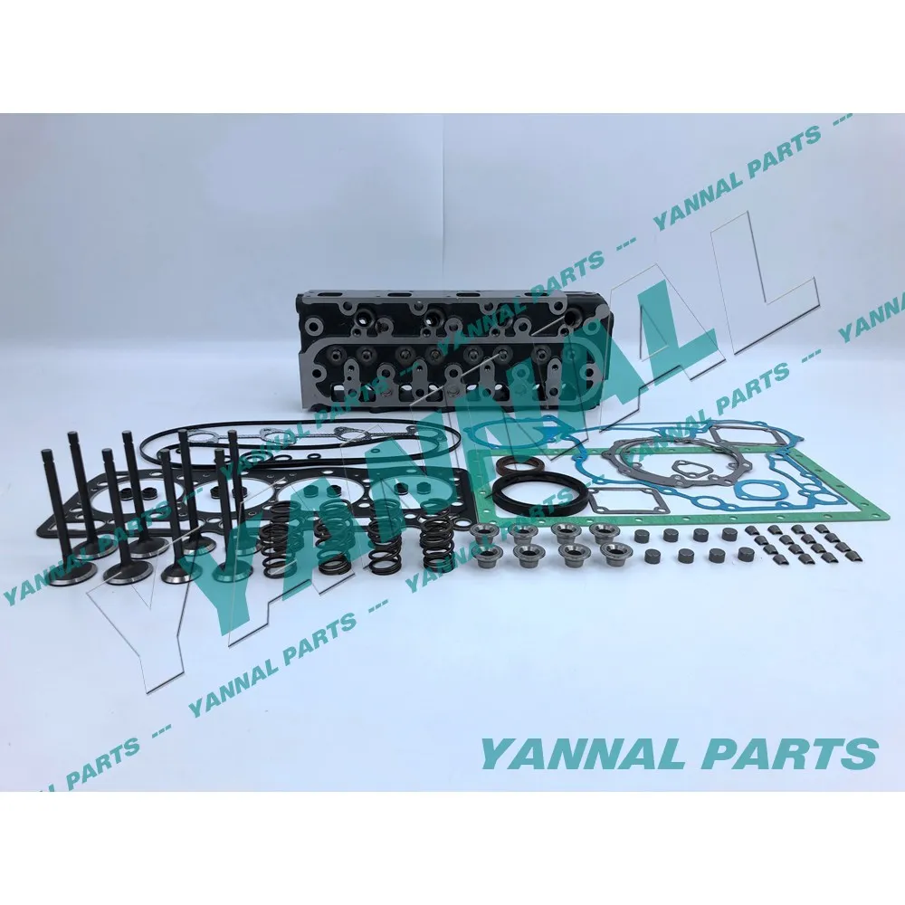 

For Kubota V1305 Cylinder Head With Valve Train Kit Full Gasket 4 PCS Glow plugs