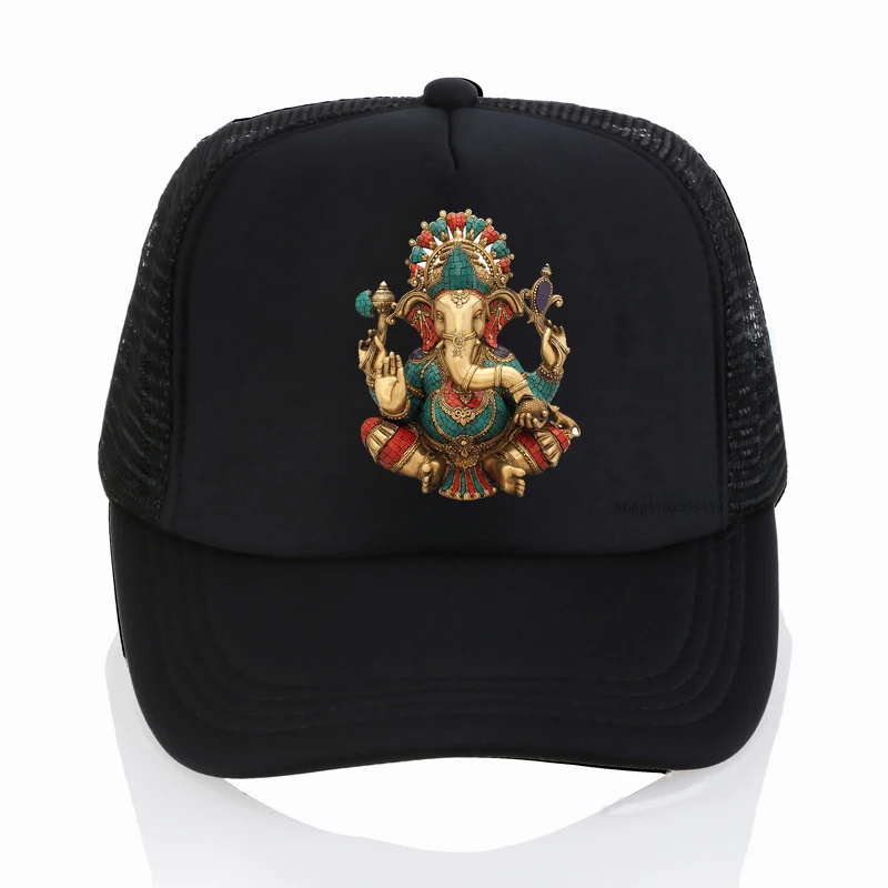 

Ganesha hat 3D Print Hindu God of Wisdom Ganesha Baseball Cap Men Women Summer Casual Adjustable Trucker Caps Garros