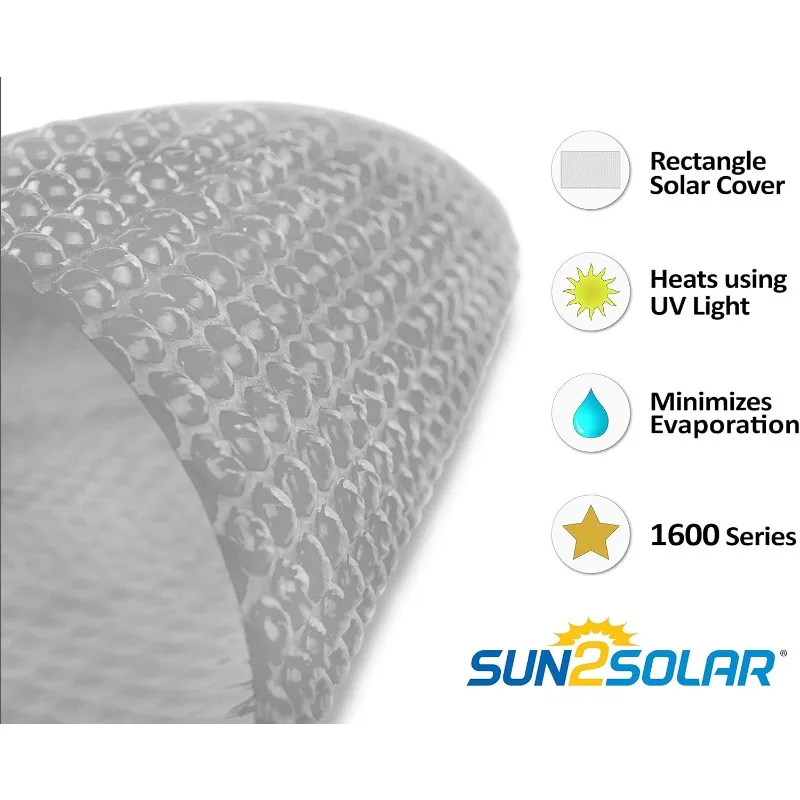 Sun2Solar Clear 24-Foot-by-40-Foot Rectangle Solar Cover 1600 Series Heat Retaining Blanket for In-Ground