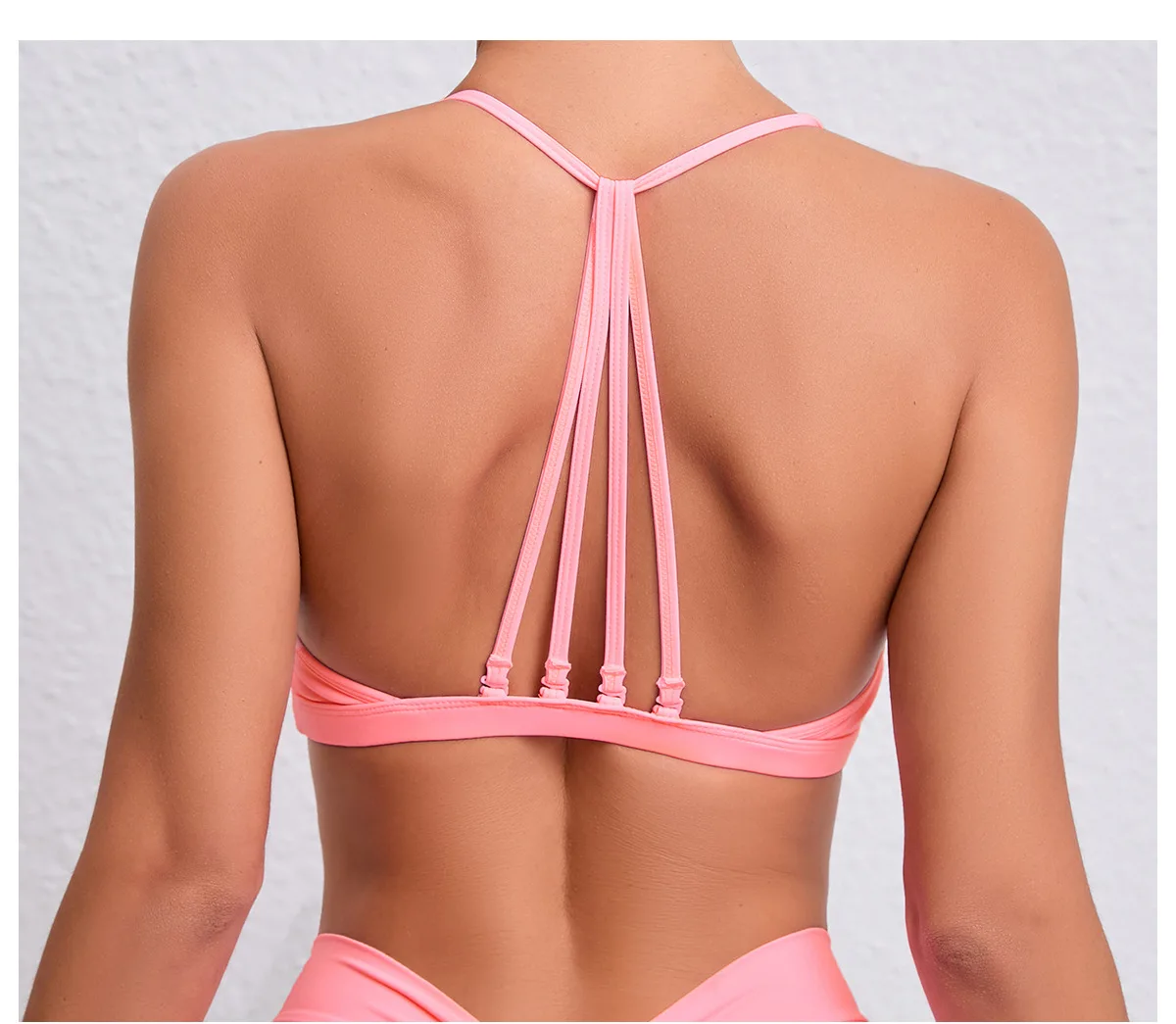 Yoga Sports Bra - Lightweight Nylon Spandex Multi Wear Crop Top with Removable Straps