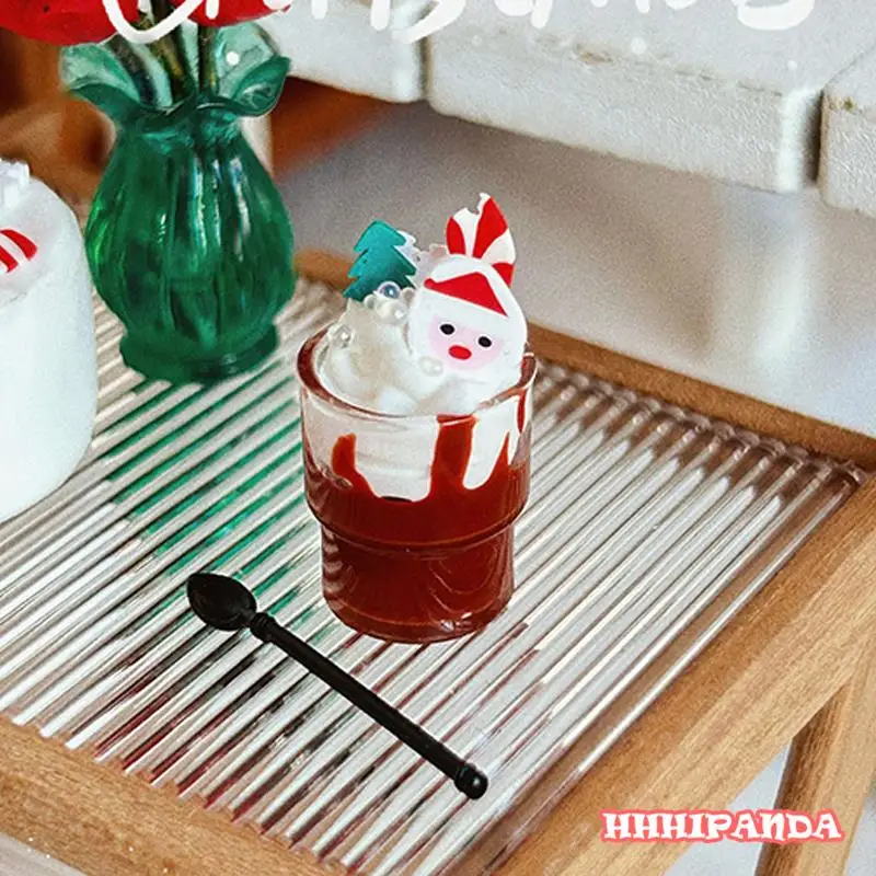 

1/12 кукольный мини молочный коктейль, модель чашки для шоколадных напитков, Рождественский Декор, кукольный дом, кухонный аксессуар для детей, ролевые игрушки