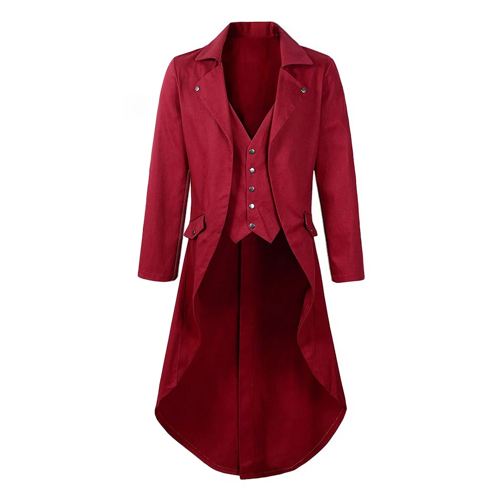 

Medieval Coat Tailcoat Victorian Winter Collared Gentleman Gothic Long Sleeve Mens Regular Renaissance Spring New