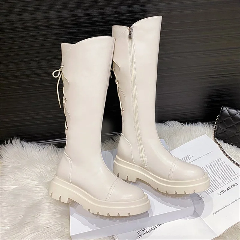 Long Boots Women's 2022 Autumn New High Sleeve Knight Boots Thick Sole Boots Plush Winter Boots