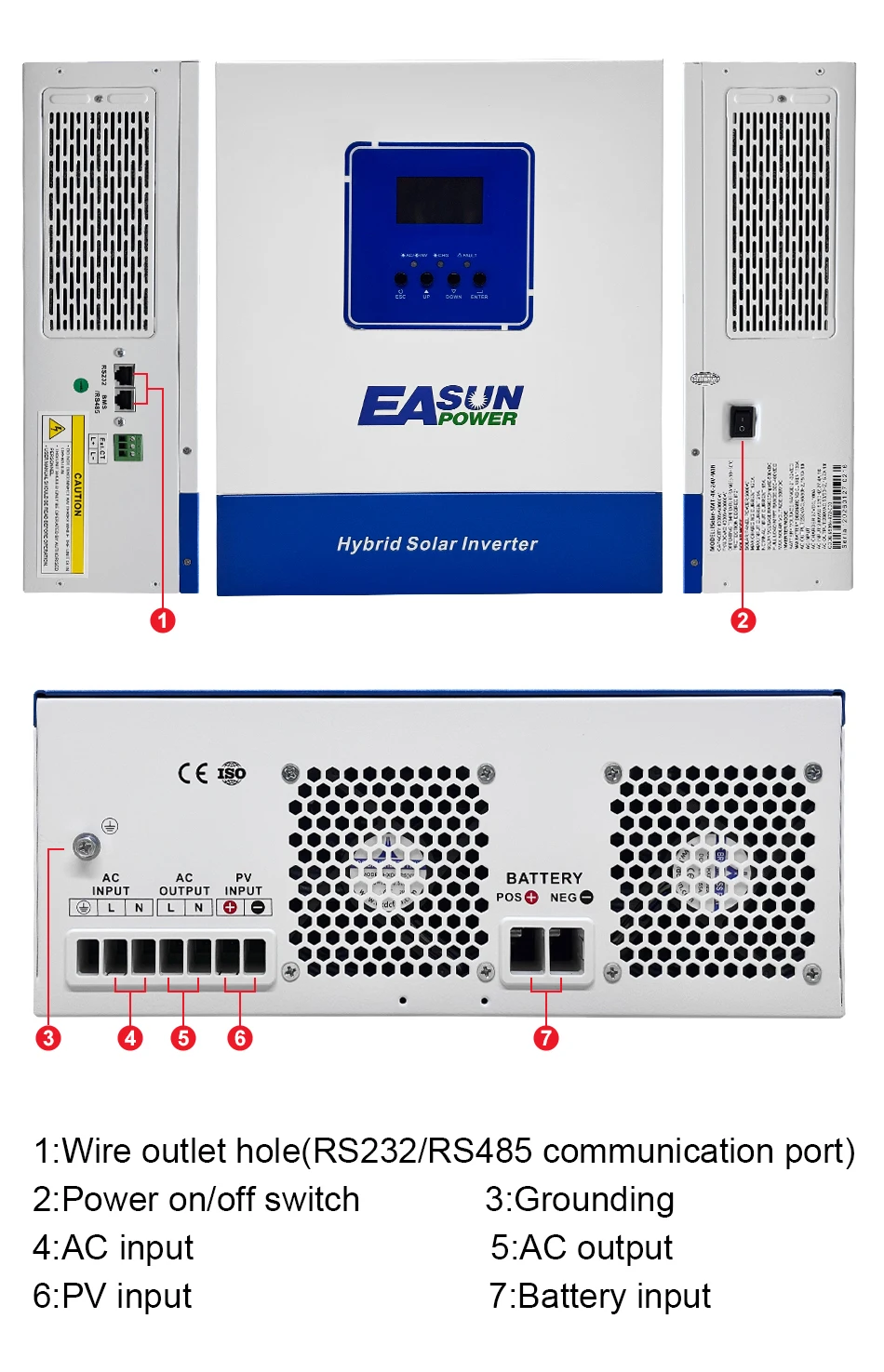 Easun Power 4000W 24V Off-Grid MPPT Solar-Wechselrichter Hybrid Reine Sinuswelle 120A 230V 50/60Hz Solar-Wechselrichter-Ladegerät WLAN EU-Lagerbestand – Detail 9