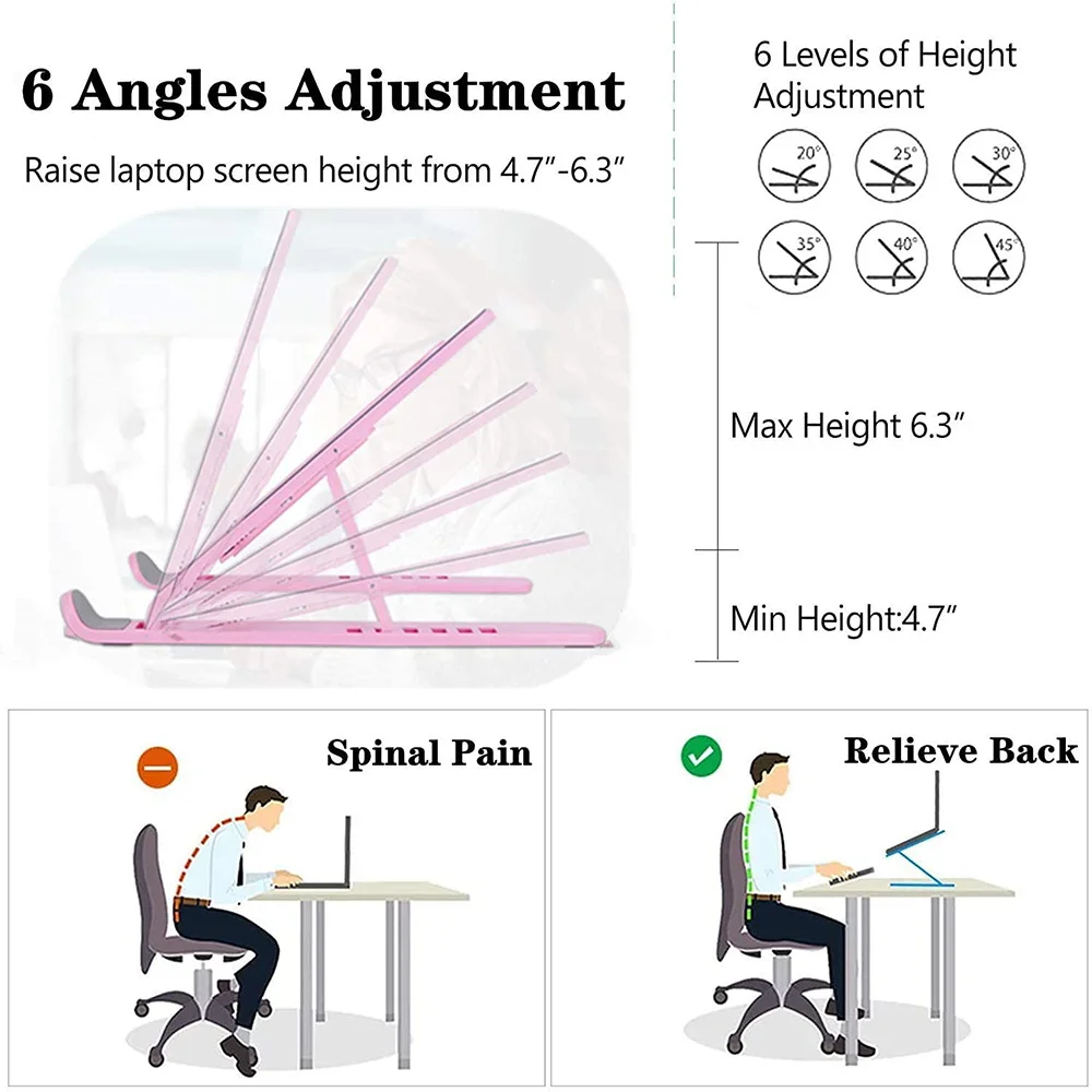 Laptop Stand Foldable Laptop Stand Adjustable Support Base Notebook Stand for Macbook Pro Non-slip Riser Cooling Bracket for Laptop & Tablet
