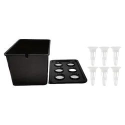 Hydroponic Grower Kit with Self - Watering Seedling Pots and Durable Cultivation Box (Black)