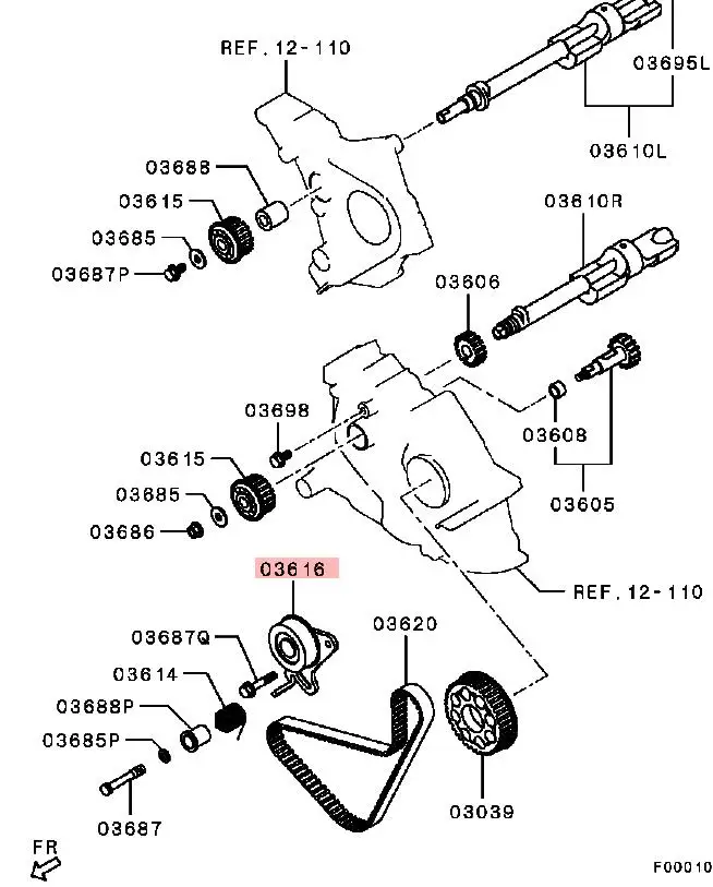 PAJERO L200 SPORT 4D56 TENSIONER,BALANCER TIMING BELT