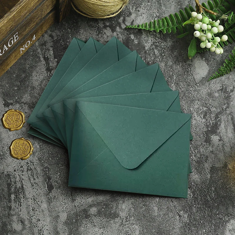 Mailing Envelopes 10pcs/lot Green High-grade 250g Paper Small Business Supplies for Wedding Invitations Postcards