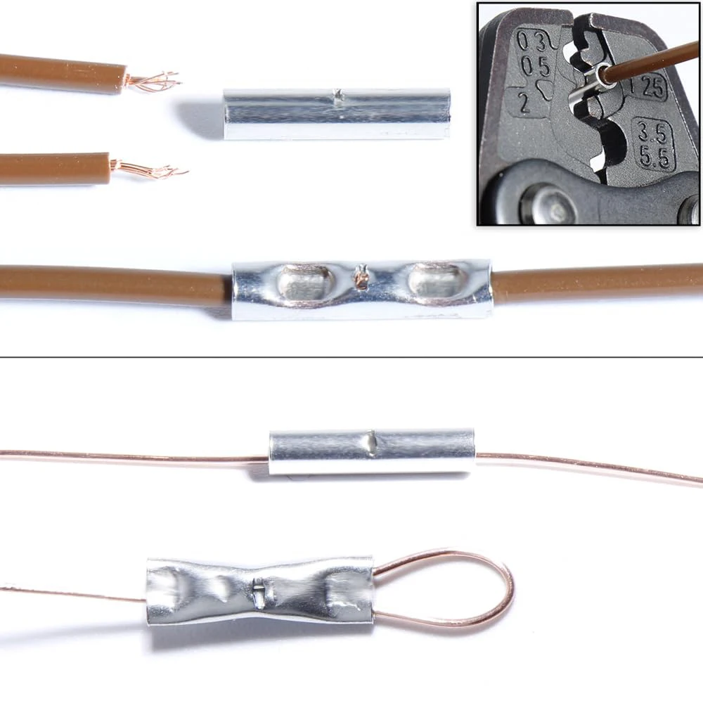 450 Stück nicht isolierte Stoßverbinder BN Kupferrohr-Anschlusskabelverbinder Kupfer verzinnt Drahtanschluss 22-18AWG 16-14AWG – Detail 3
