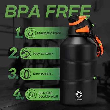 FEIJIAN Thermos Bottle 1.9L Large Capacity Stainless Steel Thermal Water Bottle Cold and Hot Vacuum Flask With rope Gym 2