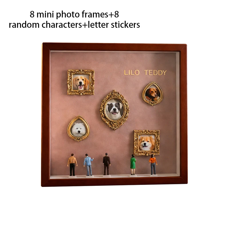 Mini-Museum Silhouetten-Box Fotorahmen Holz-Schattenbox mit Miniatur-Figuren Erinnerungsgeschenk Wohndekoration – Detail 6
