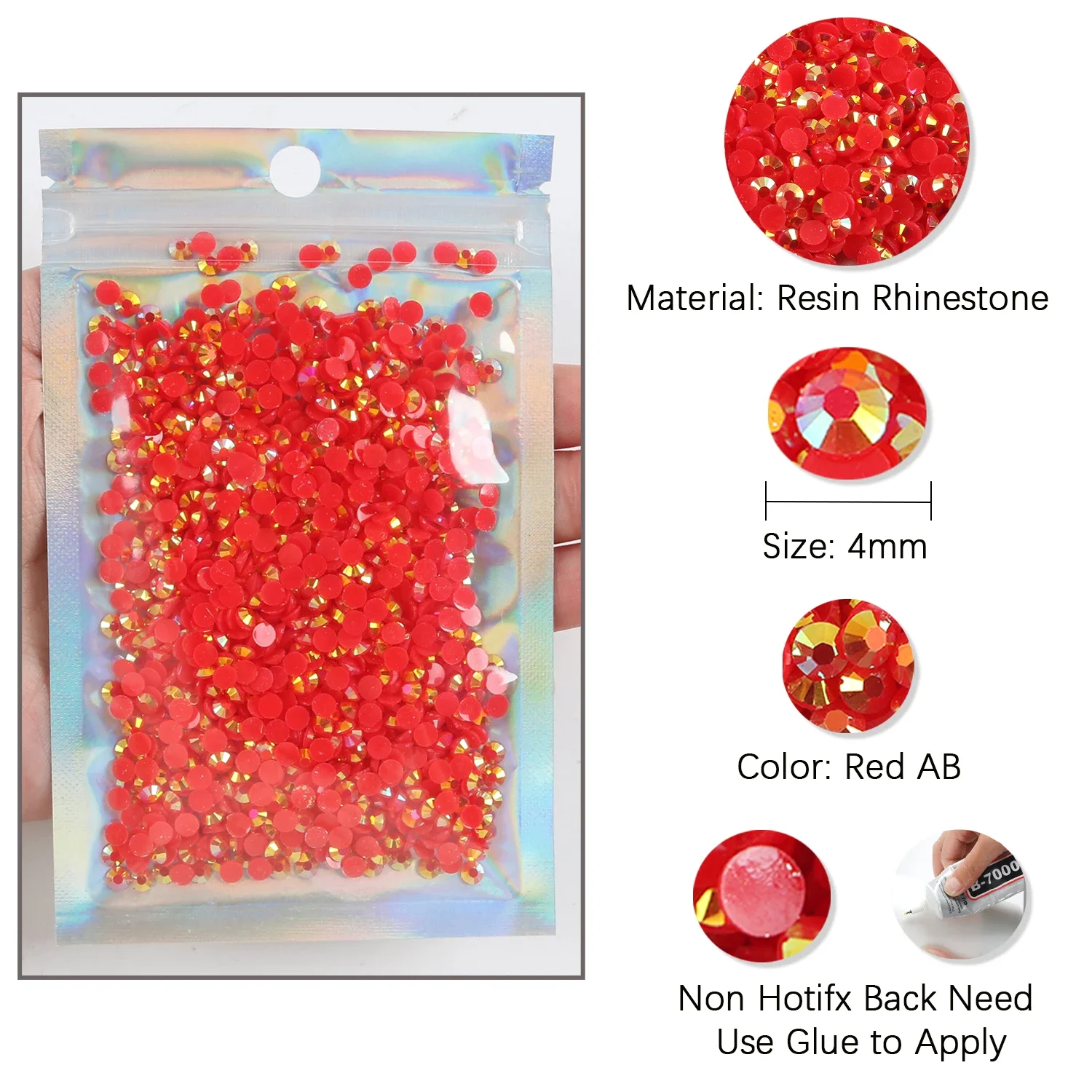 Resin Rhinestones Flatback Round Jelly Non Hotfix Crystal Gems for DIY Crafts Clothes Tumblers Face Makeup Manicure Resin Craft Decoration