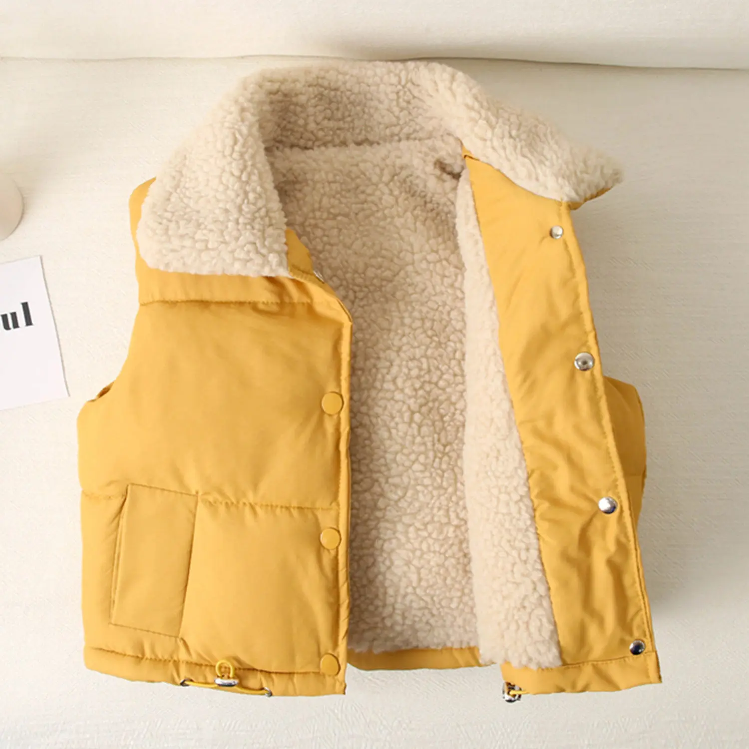 

Thickening of qiu dong season children down vests private baby lambs wool vest child wear warm shawl