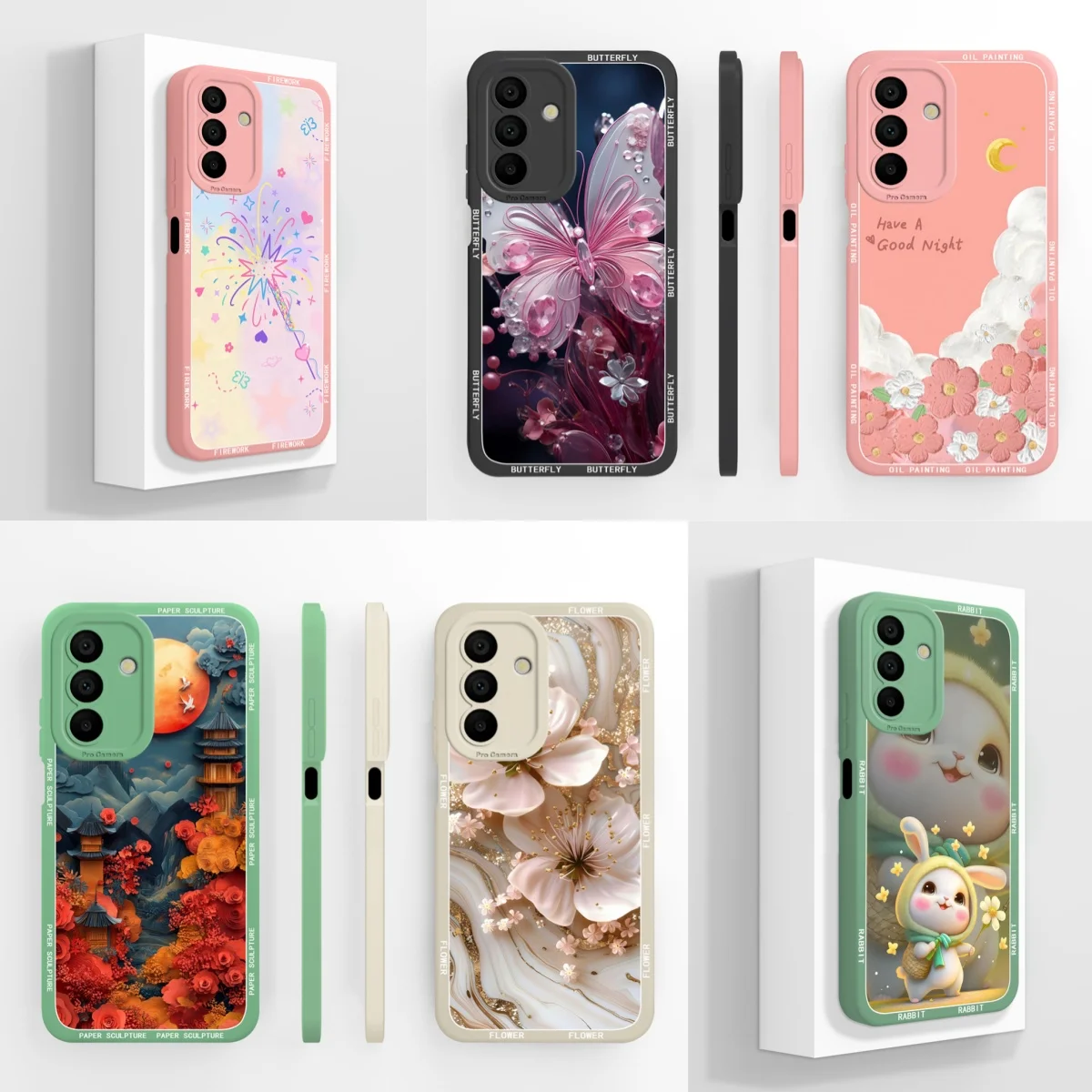 Minimalist Moon Butterfly Flower Aesthetic Back Cover