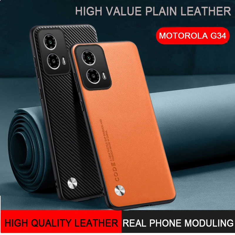Per Motorola G34 Custodia In Pelle Tinta Unita Custodia Morbida Per Fotocamera Funda Motorola G04 G14 G24 Protezione Fundas Motorola G54 G84