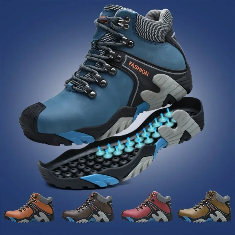 Winter Men Snow Boots Fashionable Outdoor Mountaineering Anti Slip Insulation Plush Waterproof Casual Sports Cotton Shoes Travel