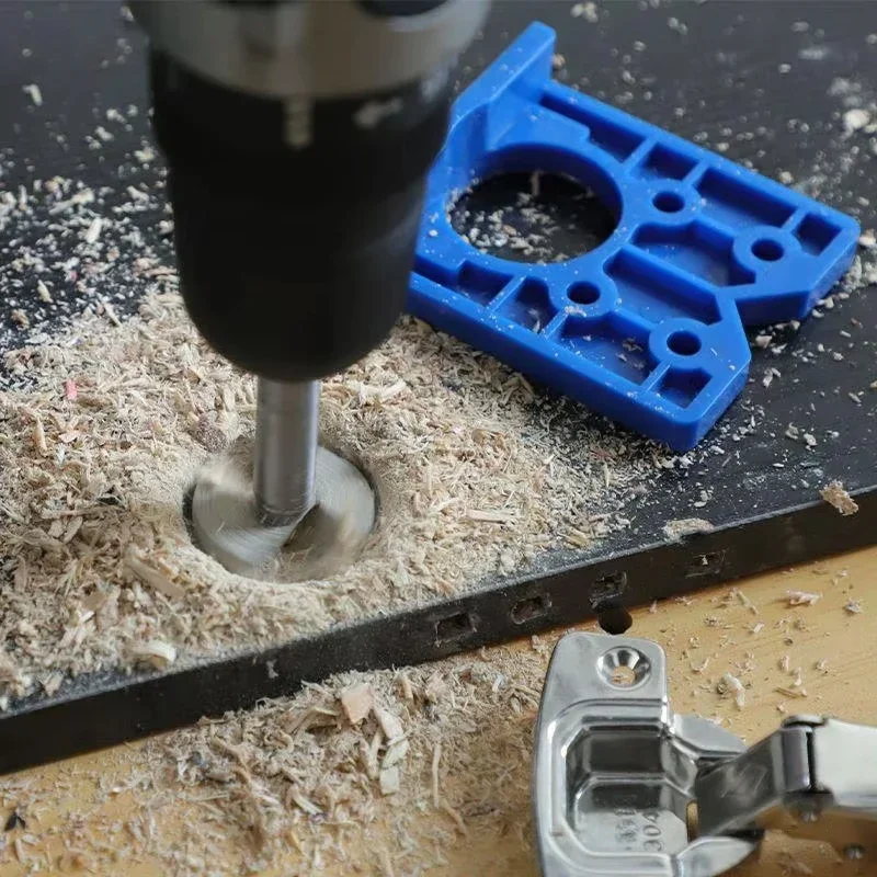 Woodworking Drilling Auxiliary Installation Tool with 35mm Hinge Hole Positioning Door Panel Hinge Positioning Drill Template