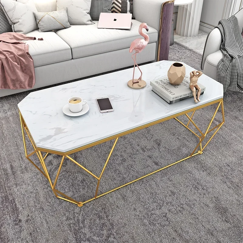 Nordic Modern Coffee Table Living Room Luxury Metal Gold Light Glass Coffee Table Minimalist Table Mesa Auxiliar Home Furniture