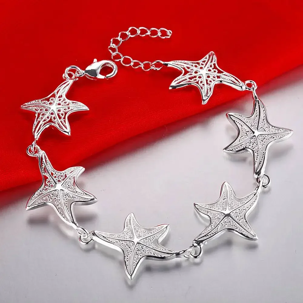 

925 Sterling Silver Bracelets for Women Wedding High Quality Fashion Jewelry Christmas Gifts