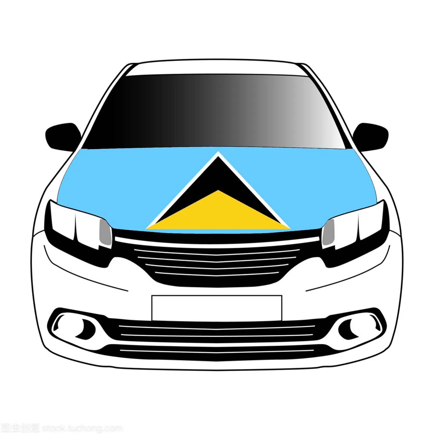 

Saint_Lucia flags car Hood cover 3.3x5ft/5x7ft 100%polyester,car bonnet banner