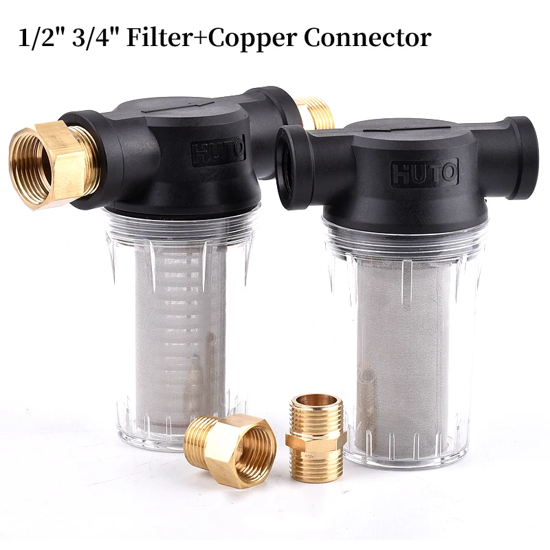 

80/250 Mesh Garden Watering Filter 1/2" 3/4" Pressure Washer Water Pump Filter Agricultural Irrigation High Flow Pipeline Filter