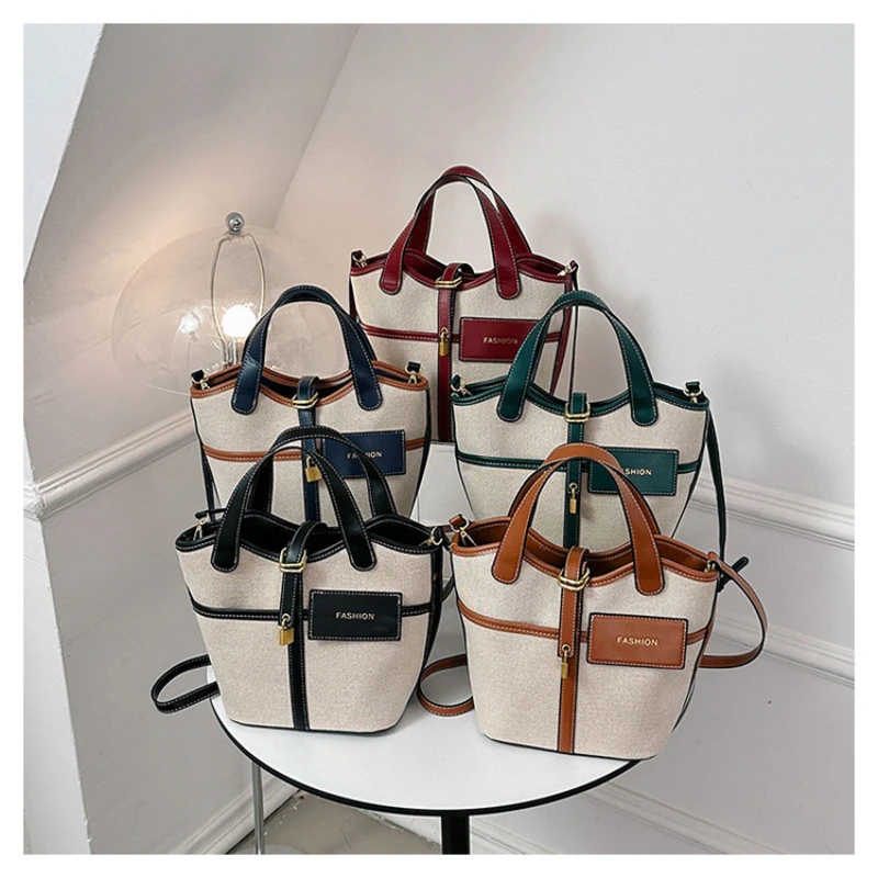 Casual Tote Bags For Women 2024 New Trend Canvas Handbag Women Fashion High Quality Luxury Design Large Shoulder Bags For Ladies