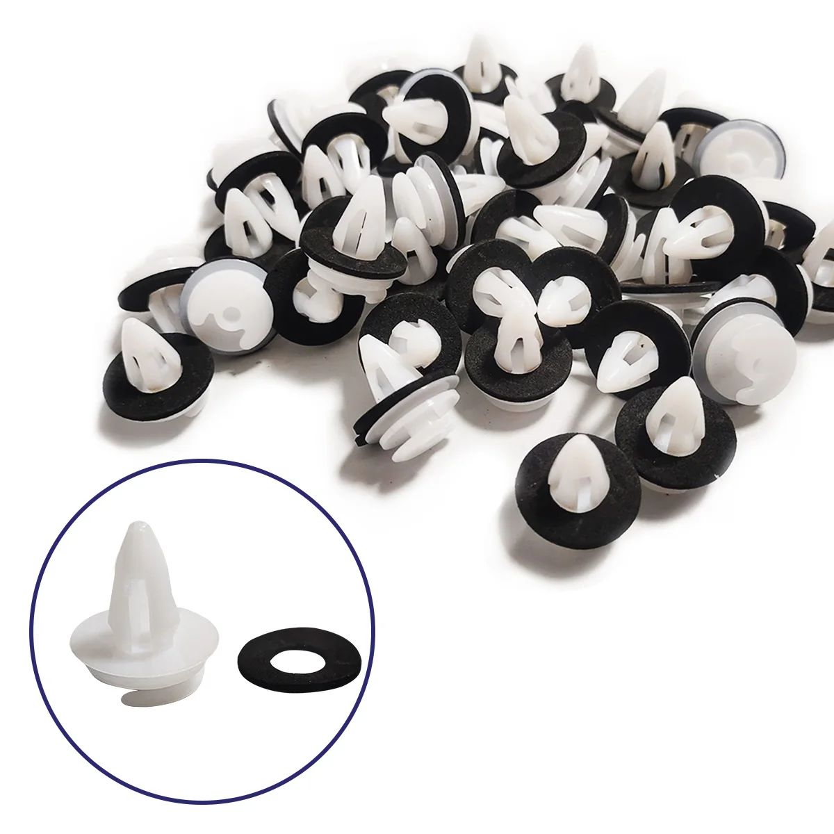 Car Fastener Clips 50pcs Car Auto Door Panel Clips with Seal Ring for BMW E34 E36 E38 E39 E46 M3 M5 Z3 X5